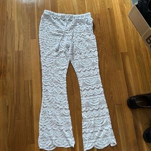 NWOT white beach coverup pants